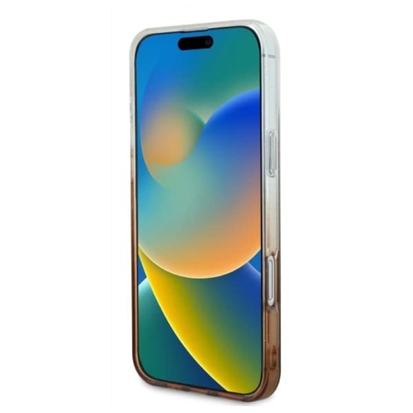 Guess Mobilskal till iPhone 16 Plus MagSafe IML Glitter Gradient Brun