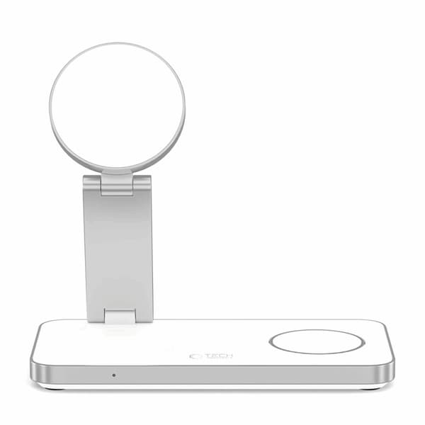 3-i-1 Magsafe trådløs oplader til iPhone Apple Watch AirPods Qi 15W Vit