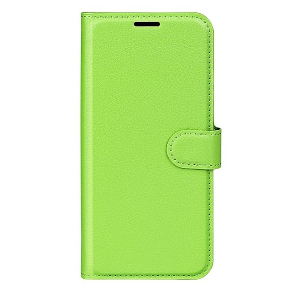 Litchi Flip iPhone 14 Pro Max Plånboksfodral  - Grön Grön