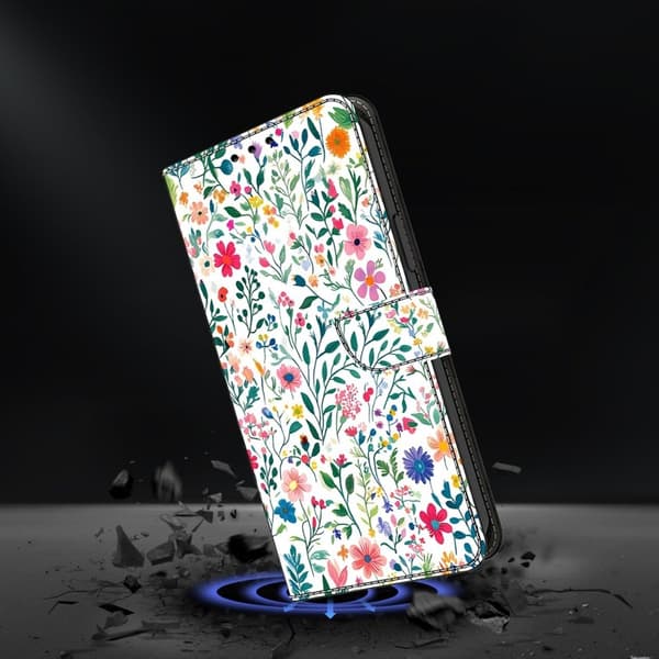 Samsung Galaxy S26 Plus Plånboksfodral Ställning Konstläder - Liten Blomsteräng