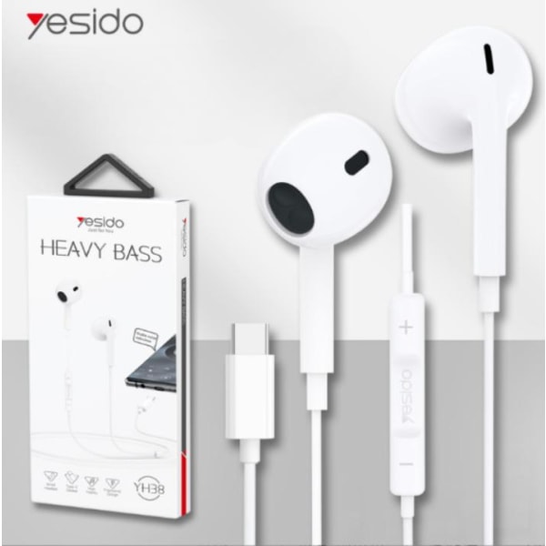 Yesido Hovedtelefoner YH38 In-Ear Type-C - Hvid
