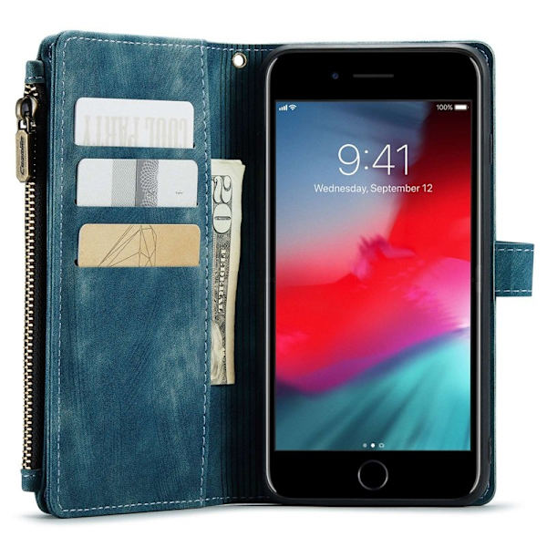CASEME C30 Plånboksfodral för iPhone 6 Plus/6s Plus - Blå Konstläder