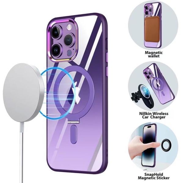 iPhone 14 Pro Max -mobiilisuojus Magsafe-kiinnike - violetti