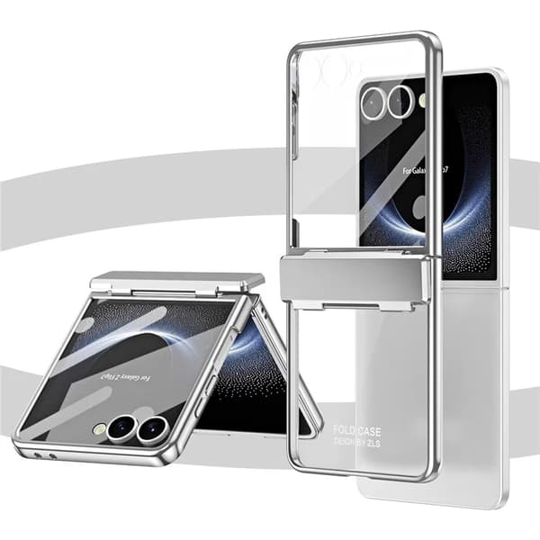 Mobilskal till Galaxy Z Flip7 Electroplating med skärmskydd - Silver Silver