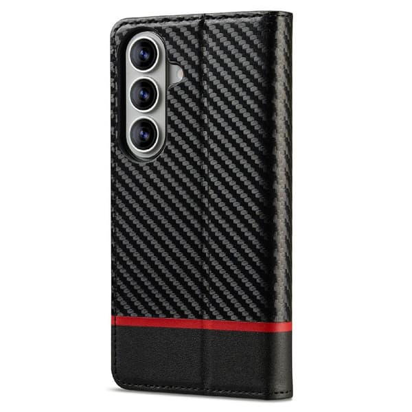 LC.IMEEKE Plånboksfodral för Samsung Galaxy S26 Plus Konstläder - Svart