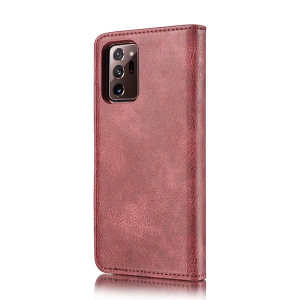 DG.MING Äkta Läder Plånboksfodral för Samsung Galaxy Note20 Ultra - Röd