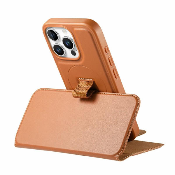 CASENEO iPhone 15 Pro Plånboksfodral RFID Blocking Konstläder - Brun