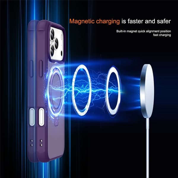 Mobilskal till iPhone 17 Pro Max MagSafe TPU+PC Kickstand - Lila Lila