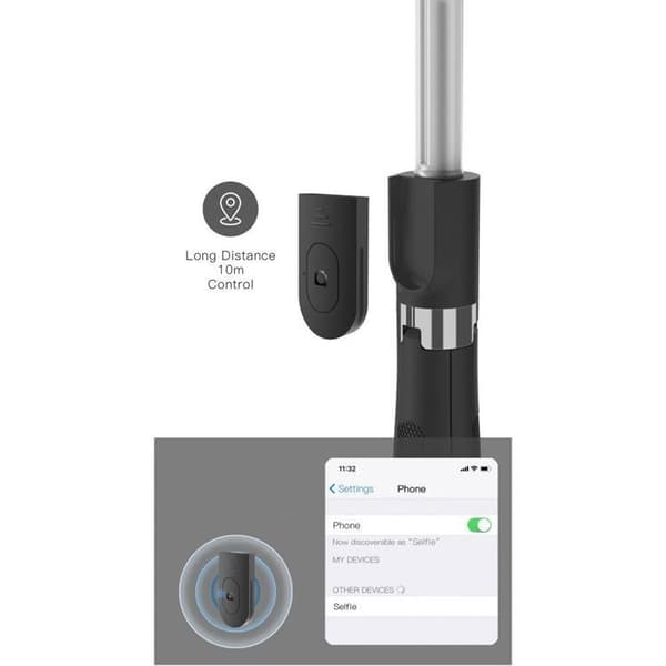 Tech-Protect Trådlös Selfiestick Tripod L01S - Svart Svart