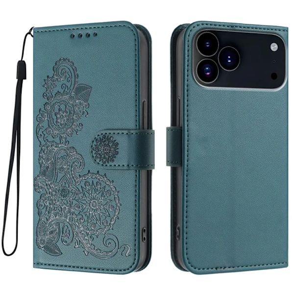 iPhone 17 Pro Max Plånboksfodral Mandala Flower Grön