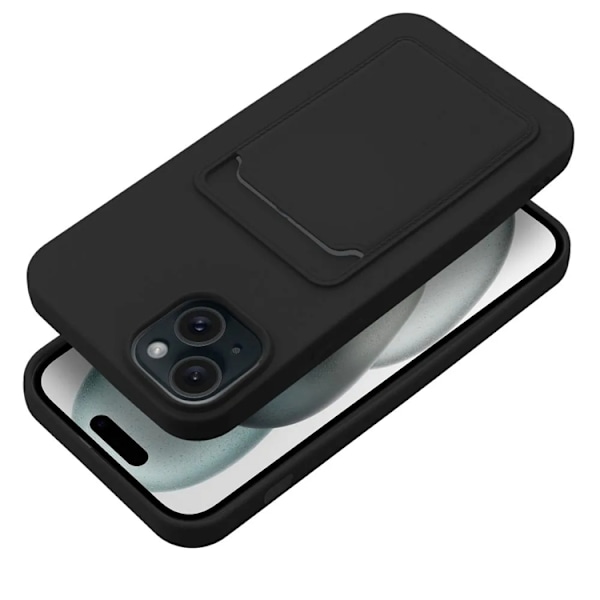 iPhone 15 Plus Mobilskal Korthållare - Svart Svart