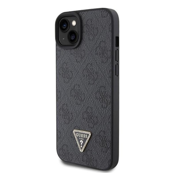 Guess iPhone 15 Mobilskal Crossbody Metall Logo - Svart Svart