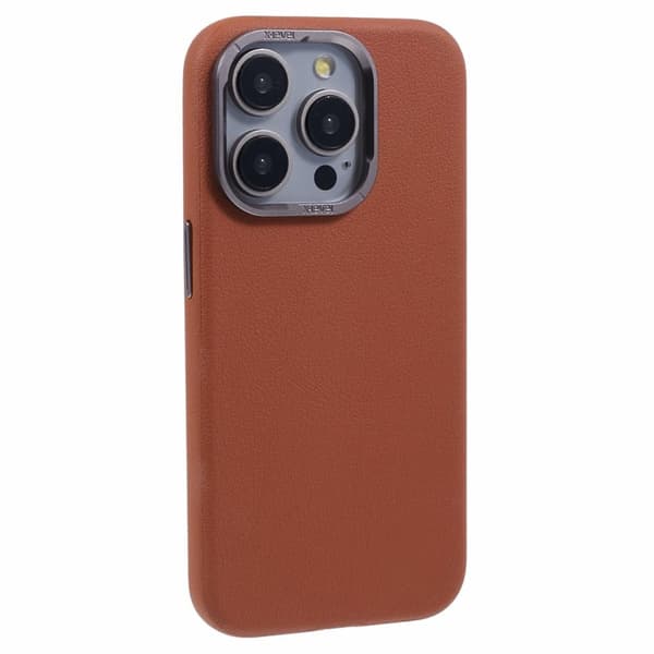 X-LEVEL Mobilskal till iPhone 14 Pro Max Slim PU Läder Hård PC - Brun