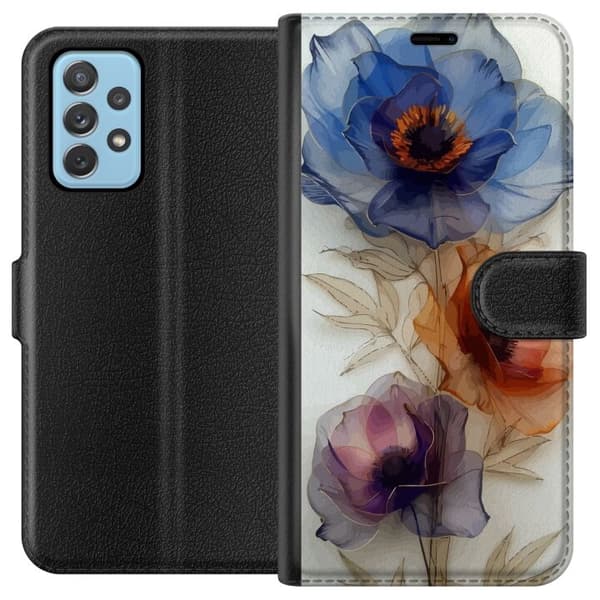 Plånboksfodral till Samsung Galaxy A52 5G med Silkesblommor