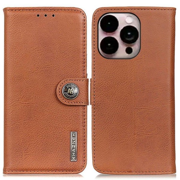 KHAZNEH iPhone 14 Pro Max Wallet Case Retro - ruskea