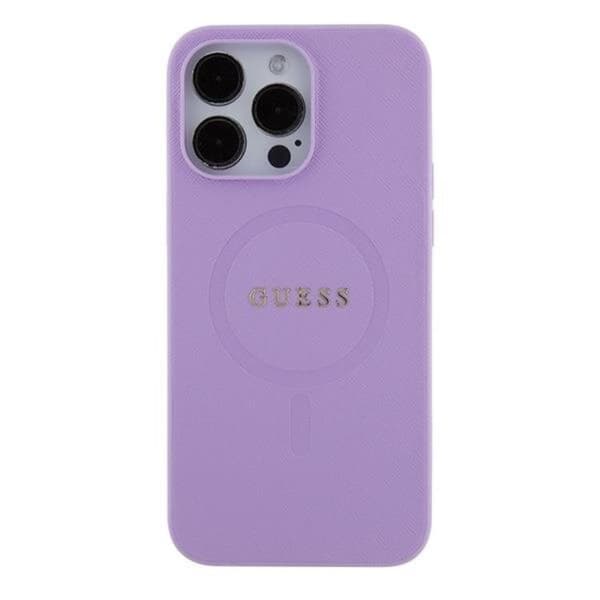 Guess iPhone 15 Pro Max Mobilskal Magsafe Saffiano - Lilla Lila