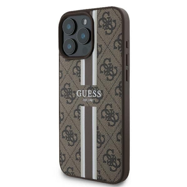 Guess Mobilskal till iPhone 16 Pro Max MagSafe 4G Printed Stripes - Brun Brun