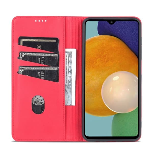 AZNS Samsung Galaxy A13 Plånboksfodral i Konstläder - Röd
