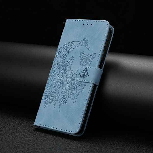 Samsung Galaxy S26 Edge Plånboksfodral Konstläder Ställ - Ljusblå