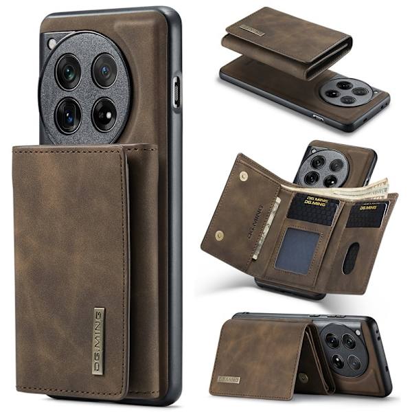 DG.MING OnePlus 12 5G Konstläder Plånboksfodral Brun