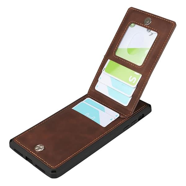 Skal med Kortplatser till iPhone 12 Pro Max - Brun Brown