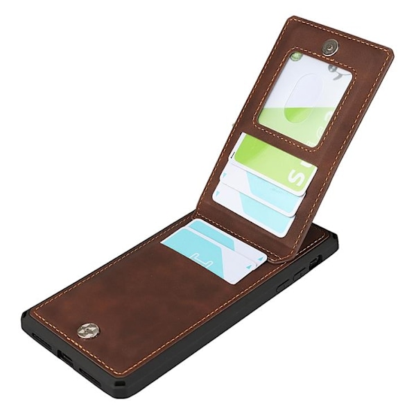 Skal med Kortplatser till iPhone 12 Pro Max - Brun Brun
