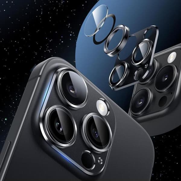 Hofi iPhone 16 Pro/16 Pro Max Kameralinsskydd Härdat Glas Fullcam Pro Plus Svart