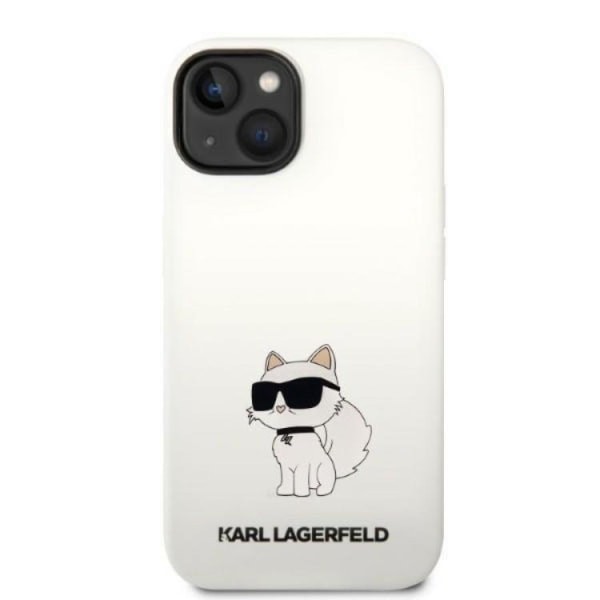 Karl Lagerfeld Magsafe iPhone 14 Plus Skal Choupette Silicone - Valkoinen