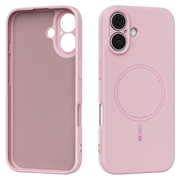 ABEEL Mobilskal till iPhone 16 MagSafe Kompatibel Liquid Silicone Rosa