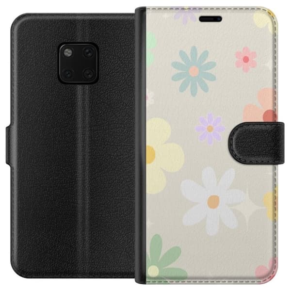 Plånboksfodral till Huawei Mate 20 Pro med fejdande blommor