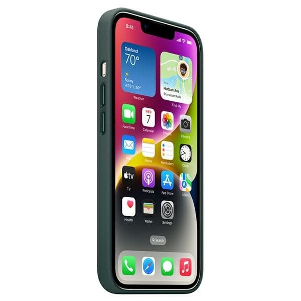 Apple Telefontaske til iPhone 14 Plus/15 Plus MagSafe Læder - Skovgrøn