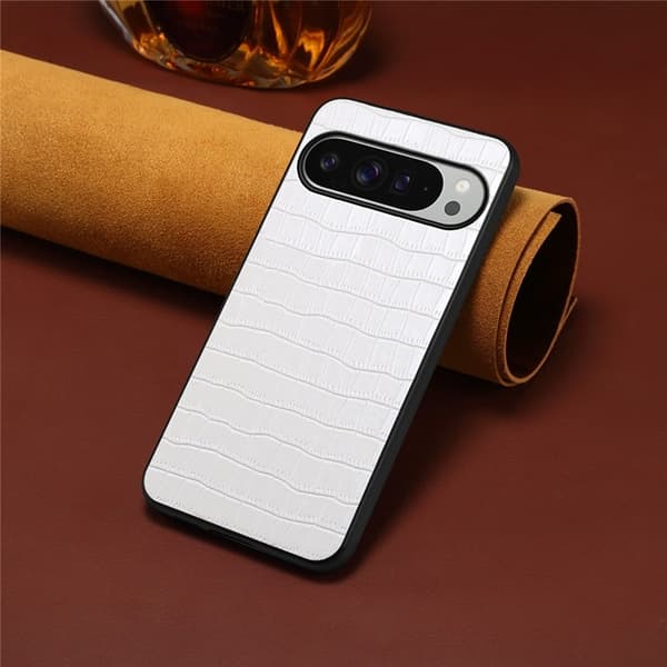 Mobilskal till Google Pixel 10 Pro XL Crocodile Texture - Vit Vit