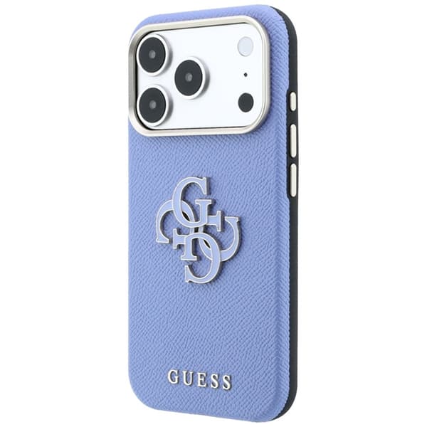 Guess Mobilskal För iPhone 18 Pro Max/17 Pro Max Grained & Big Resin Logo - Blå Blå