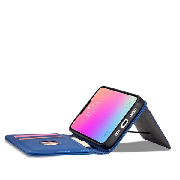 iPhone 13 Pro Max Lompakkokotelo Magneettiteline - Sininen Blå