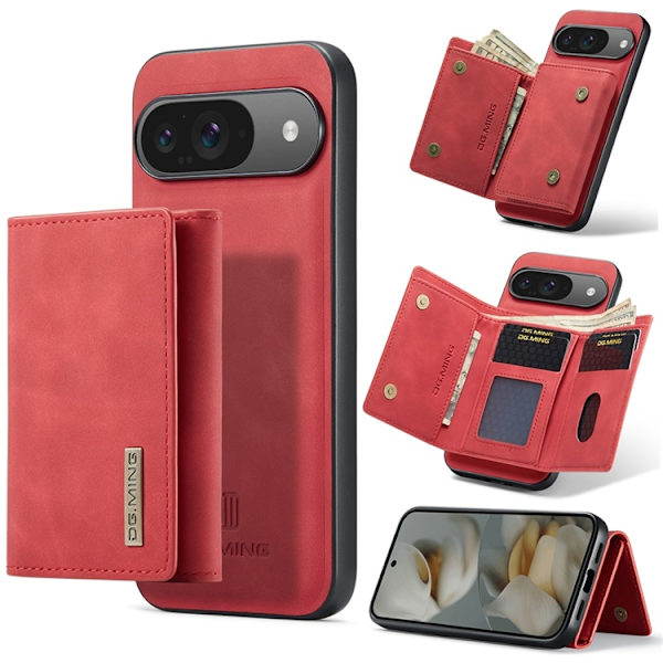 DG.MING Google Pixel 10 Pro/10 Plånboksfodral Detatchable M1 Röd