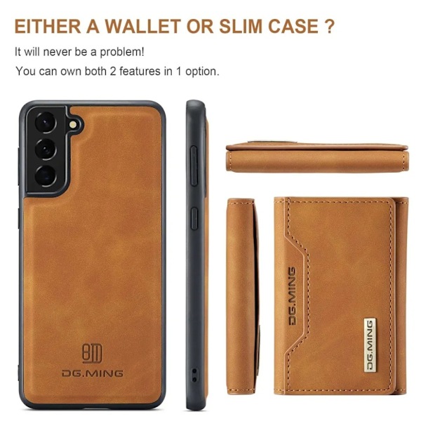 DG.MING Galaxy S23 Plånboksfodral Detachable M2 2in1 - Brun