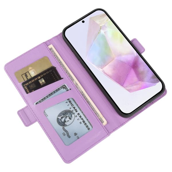 Plånboksfodral för Samsung Galaxy S26 Plus Magnetiskt Konstläder - Lila