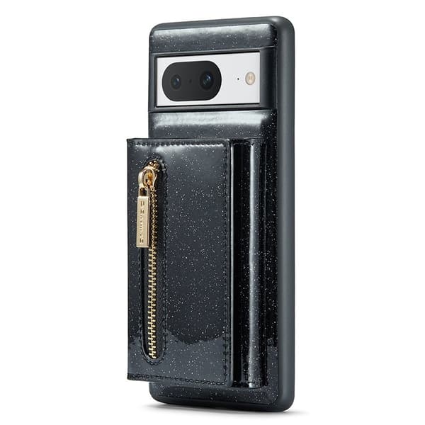 DG.MING M3 Series Plånboksfodral för Google Pixel 8 Svart Glitter Konstläder