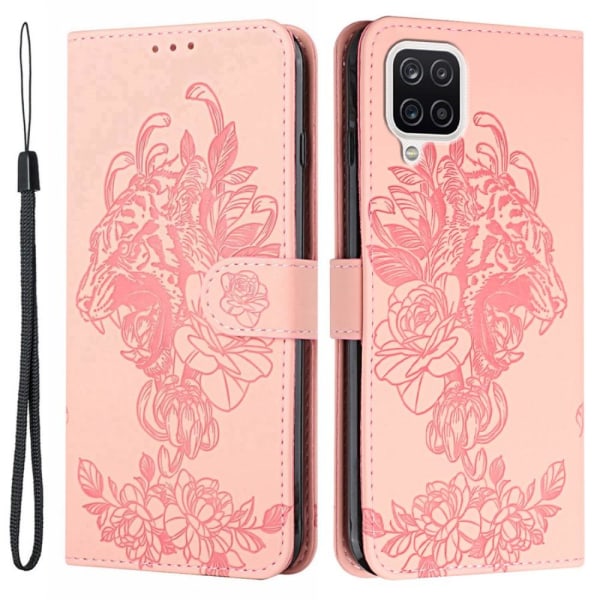 Tiger Flower Wallet Cover til Galaxy A22 4G - Pink Pink