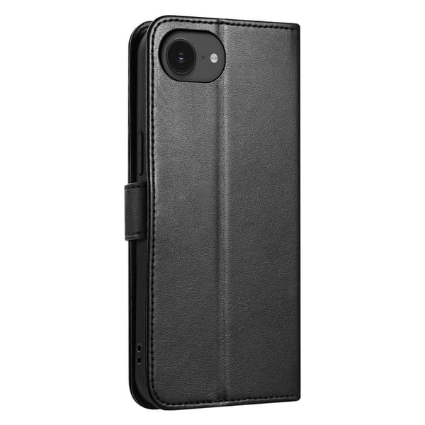 AZNS iPhone 16e Plånboksfodral Anti-Scratch Konstläder - Svart