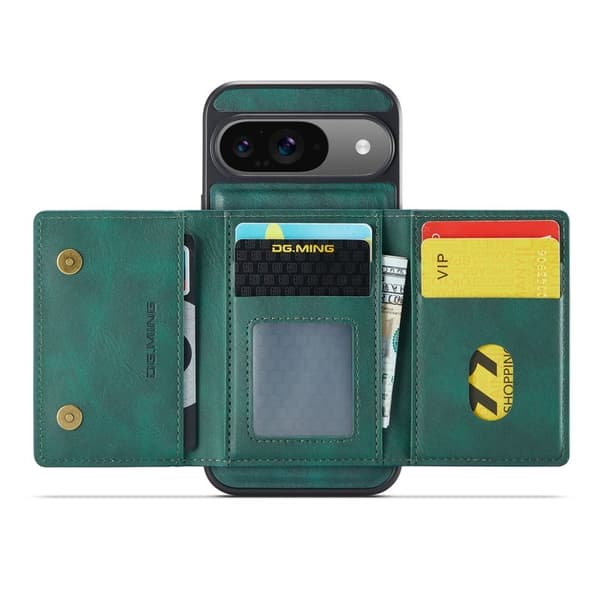 DG.MING M5 Series Mobilskal till Google Pixel 9 Pro Magnetiskt Konstläder Grön