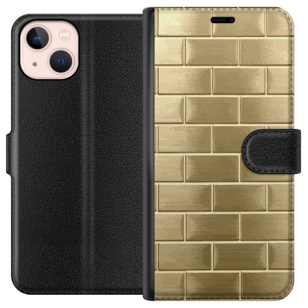 Plånboksfodral till Apple iPhone 13 med Gyllene Murstenar