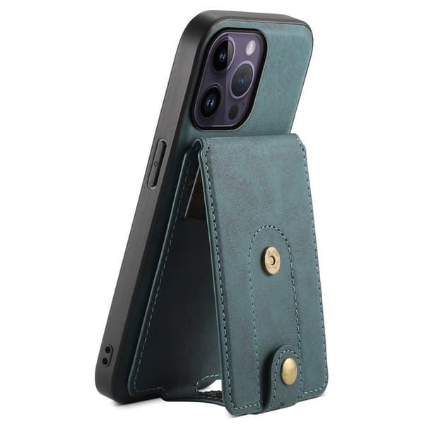 DENIOR D14 Mobilskal till iPhone 14 Pro Max Magnetiskt Läder - Blå