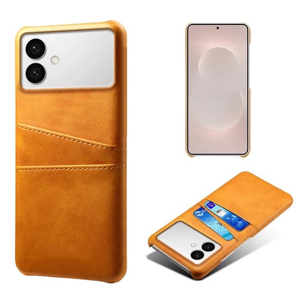 Mobilskal till Samsung Galaxy S26 Edge PU Läder + Hård PC - Orange