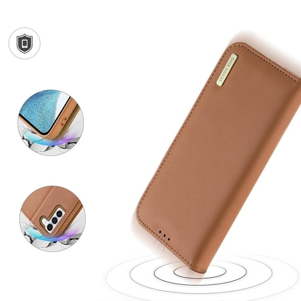 Dux Ducis Galaxy S23 Plus Plånboksfodral Äkta Läder RFID Hivo - Brun