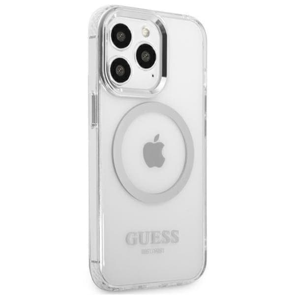 Guess iPhone 13 Pro Skal Magsafe Metal Outline - Silver Silver