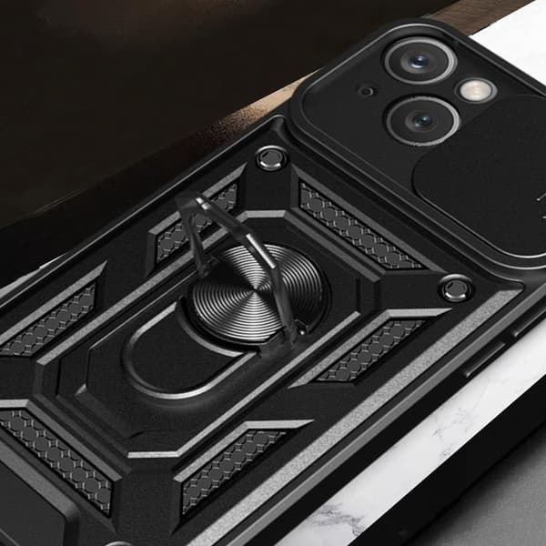 iPhone 15 Plus -puhelimen suojakuori Camshield Hybrid Armor - sininen Blå