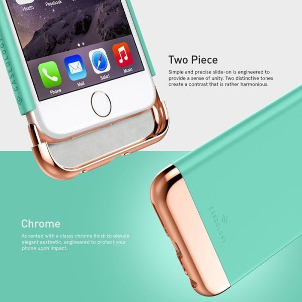 Caseology Savoy -kuori Apple iPhone 6 / 6S -puhelimeen (Mint - Rose Gold