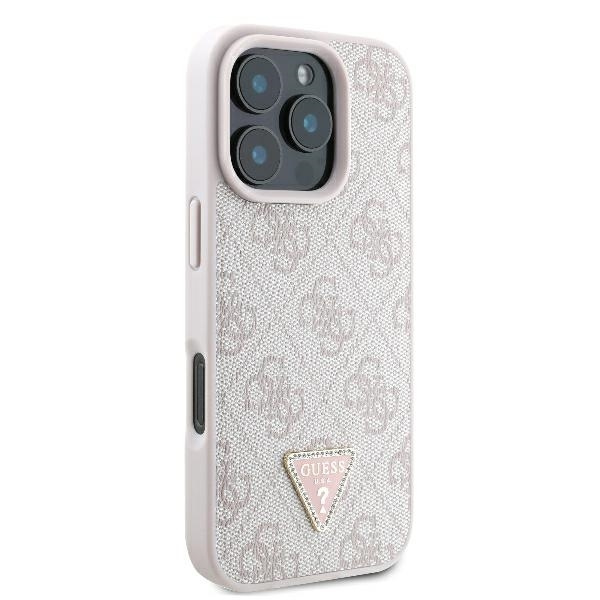 Guess Mobilskal till iPhone 16 Pro Max 4G Triangle Strass - Rosa Rosa