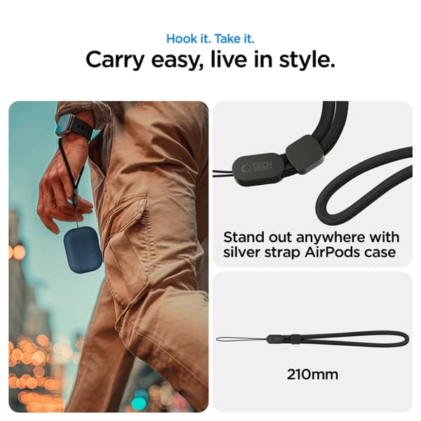 Tech-Protect Apple Airpods Pro 3 Skal Natural Fit - Marineblå Blå